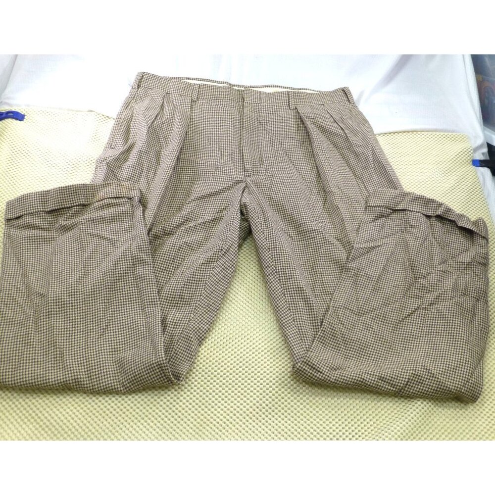 VTG Polo Ralph Lauren Mens Houndstooth‎ Pleated Cuffed Dress Pants